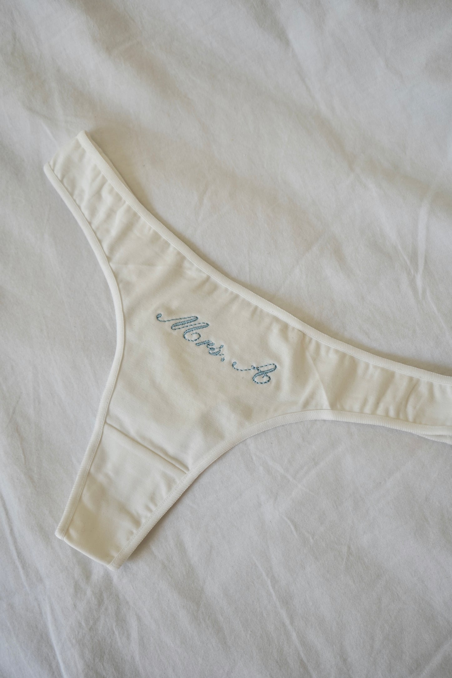 Custom Embroidered Bridal Thong