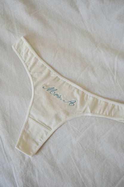 Custom Embroidered Bridal Thong
