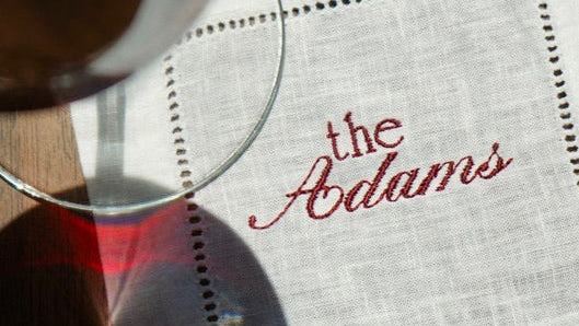 Custom Embroidered Linen Cocktail Napkins