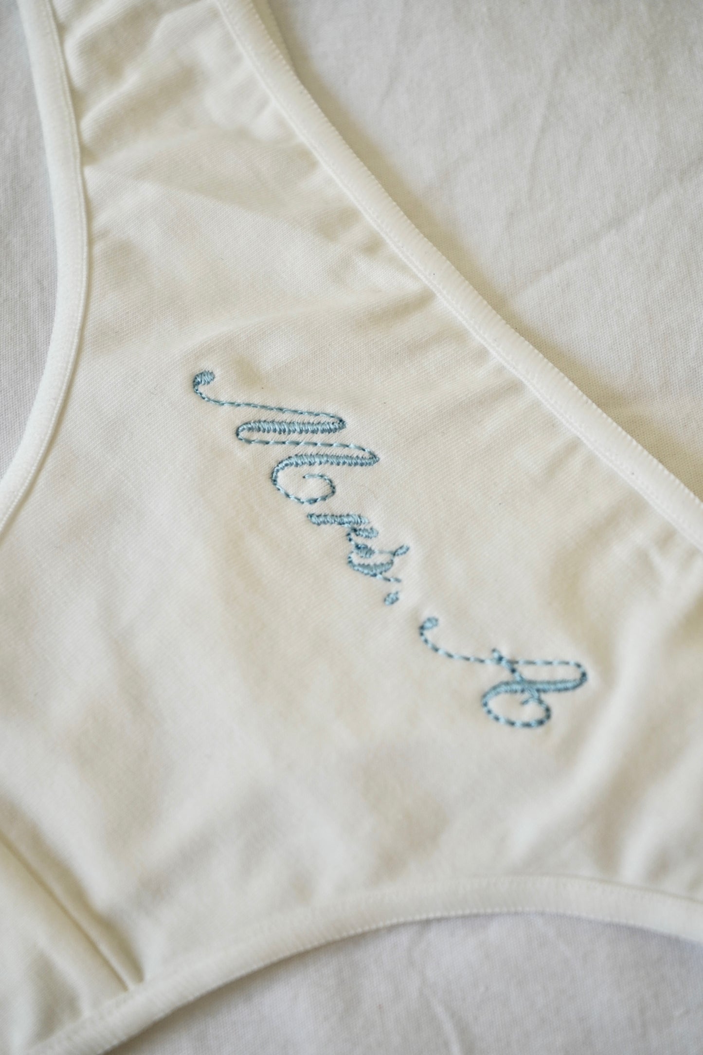 Custom Embroidered Bridal Thong