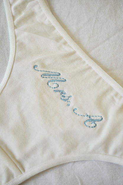 Custom Embroidered Bridal Thong