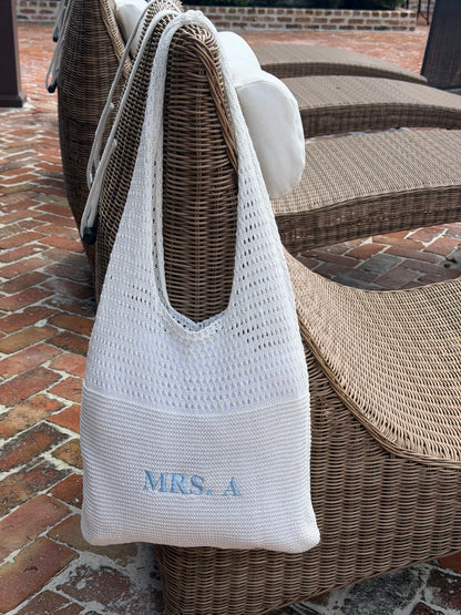 Personalized Knit Beach Tote