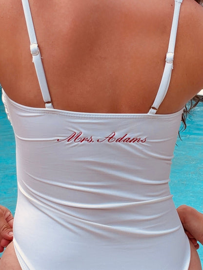 Custom “Mrs.” One-Piece Swimsuit