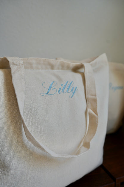 Embroidered Canvas Tote Bag