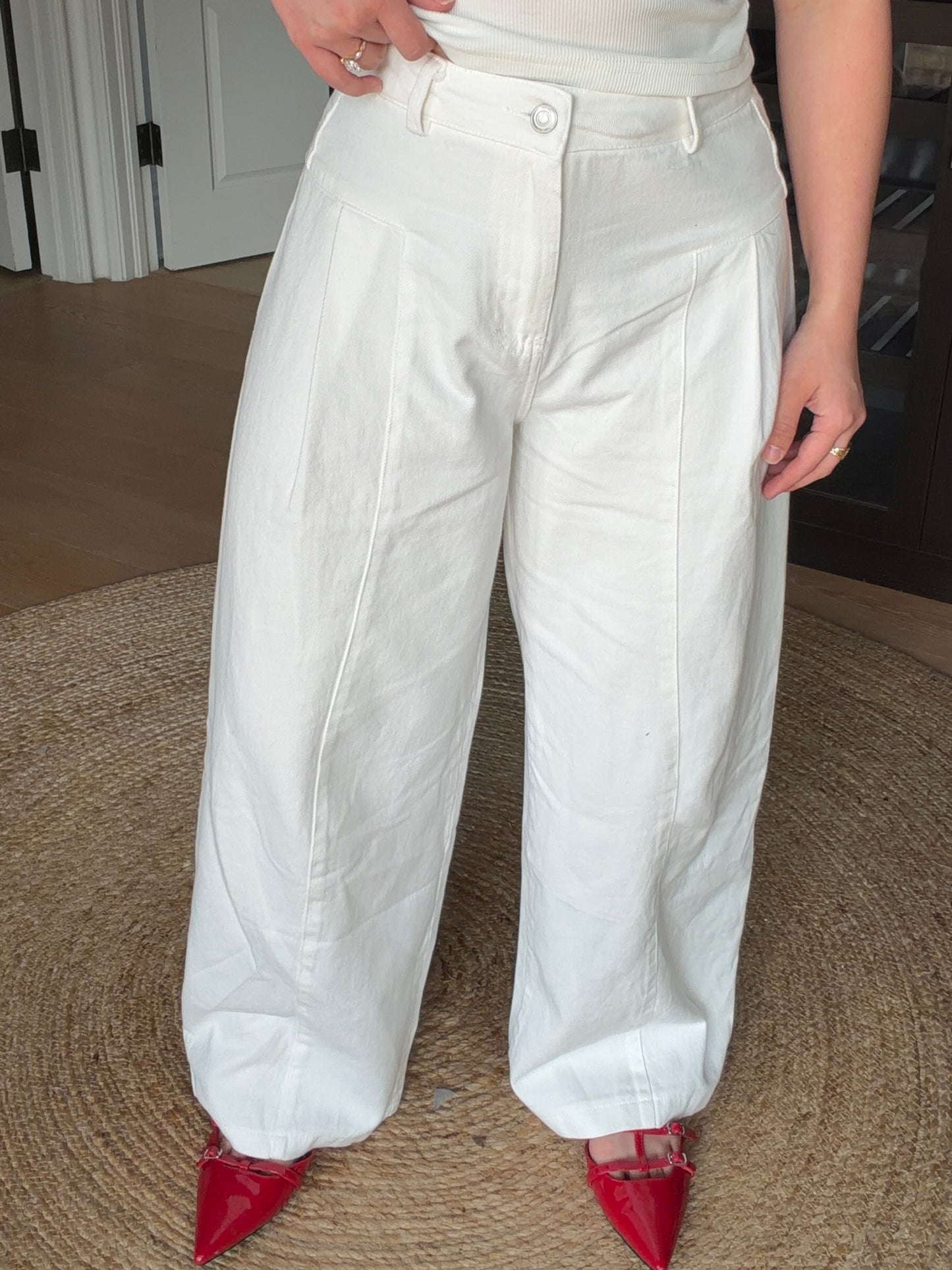 The “Mrs” Embroidered Wide-Leg Jeans