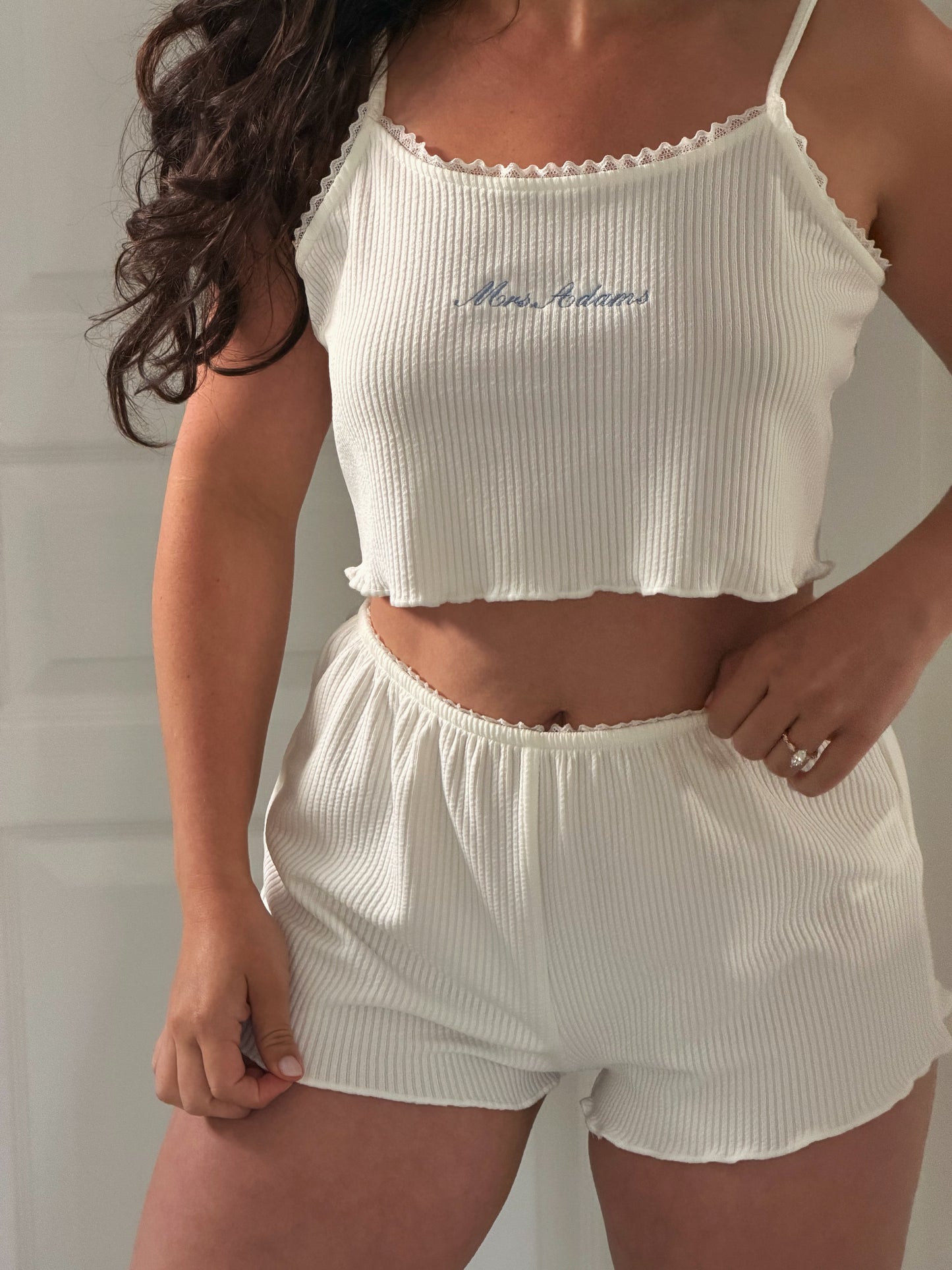 Mrs. Embroidered Bridal Pajama Set